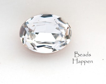 Vintage SWAROVSKI 20x15mm Crystal Clear Oval, Article 4140, MC / Machine Cut, Quantity 1