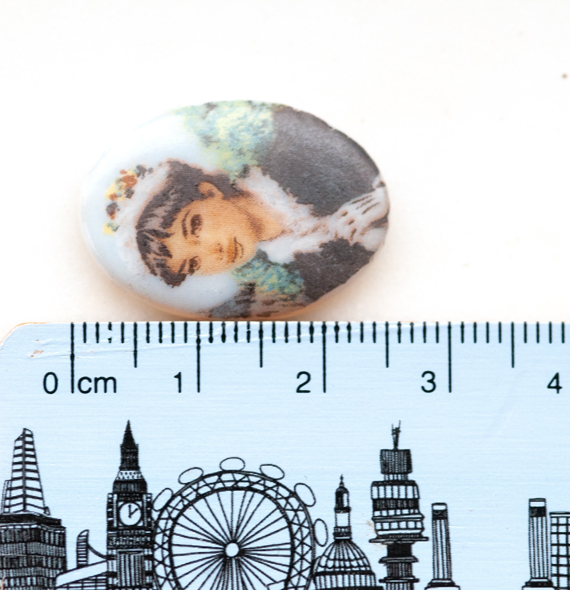 PandaHall Glas-Cabochons – 50 Stück, Oval  25x18 Mm Bedruckt J 651369