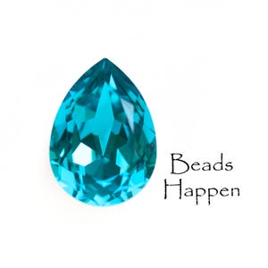 18x13mm SWAROVSKI Blue Zircon Pear Crystal, Vintage Article 4320