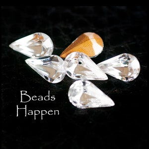 10x6mm SWAROVSKI Clear Pears Pear Teardrop Teardrops Crystals, 10x6 Pears, Austria, Article 4300/2, Rhinestones, Quantity 6