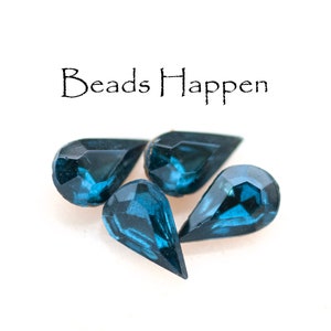 10x6mm Montana Sapphire Blue Pears Pear Crystals, 10x6 Pears, Article 4300/2, Rhinestones, Quantity 4