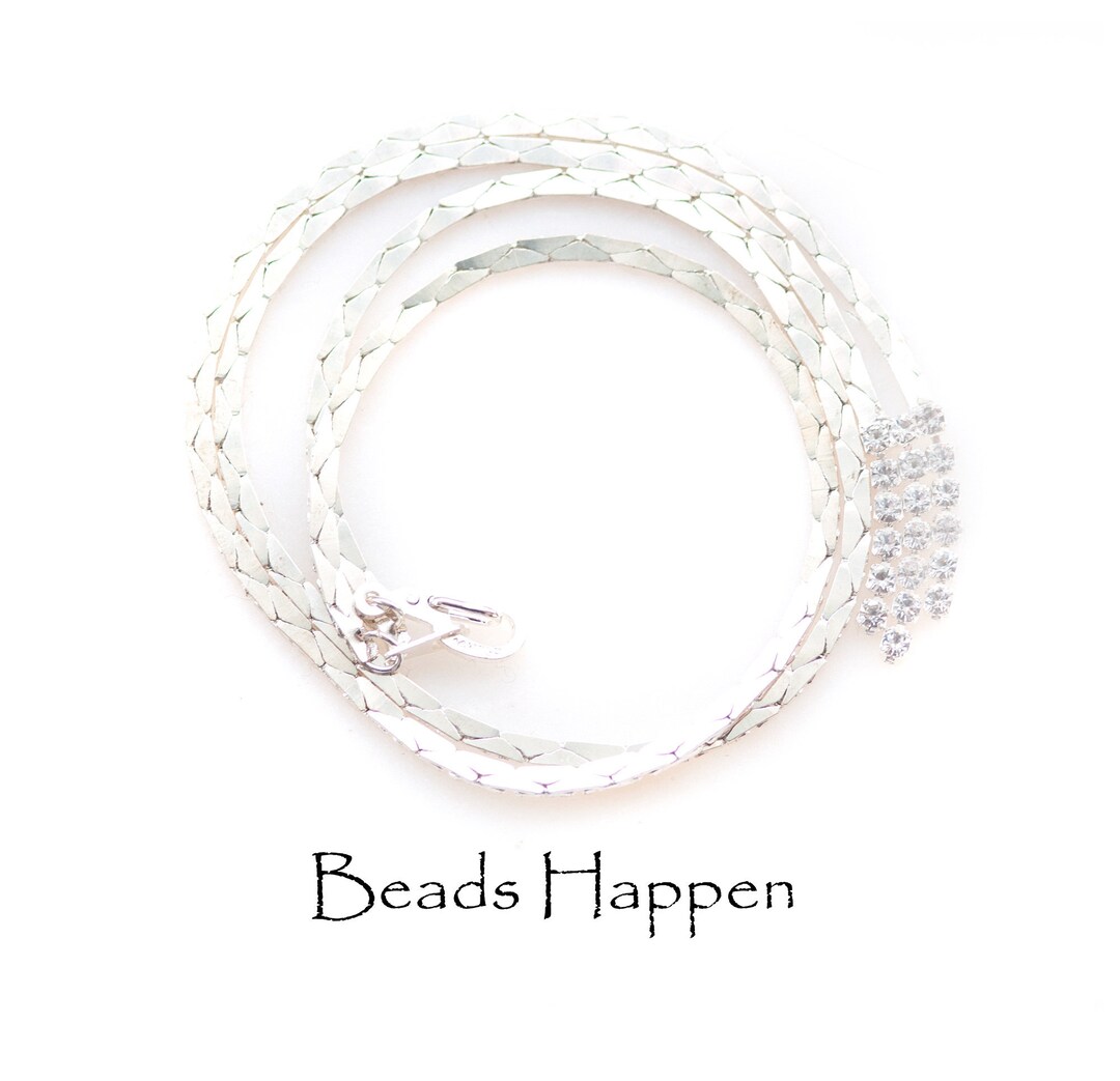 Flexible 18-inch Finished Necklace Chain, Rhinestone Centerpiece ...