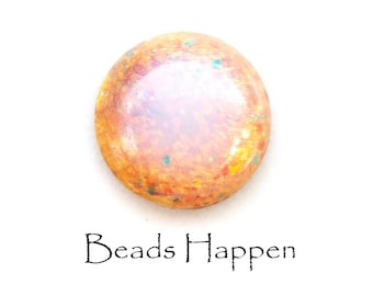 Vintage Japanse vuuropaal van 18 mm, ronde glazen cabochon van 18 mm, gladde bovenkant, prachtige kwaliteit, aantal: 1