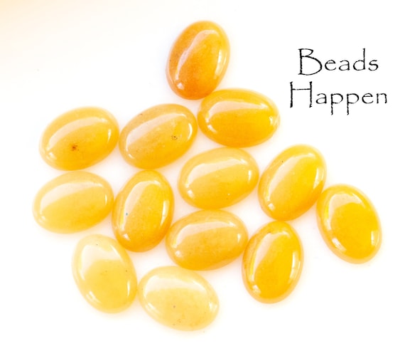 18x13mm Pineapple Jasper Yellow Jasper Stone Oval Ovals Cabochon
