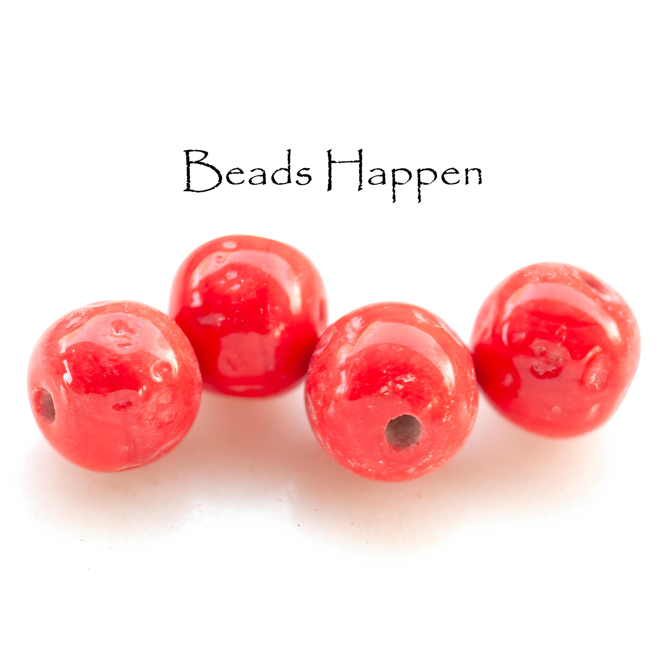 ヴィンテージ 11 mm 12 mm ディンプル コーラル レッド、ミリアム