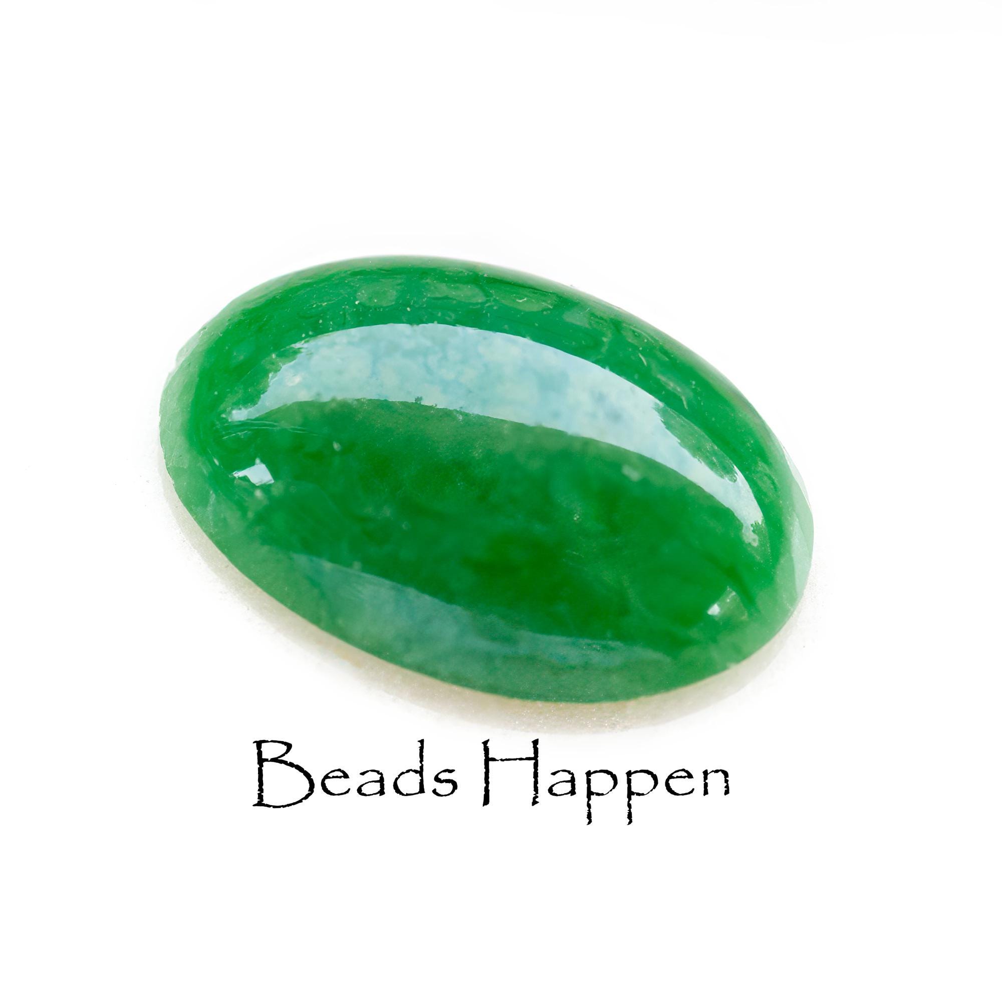 Cabochon De Jadéite Vert Rare - 38 Carats - Pierre Précieuse Non Montée - Origine Japon
