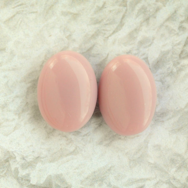 Vintage 18x13mm Oval Ovals Pink Glass Opaque Stones Chalk Etsy