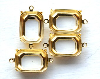 18 x 13 mm オープンバック ゴールドメッキ 八角形セッティング、2