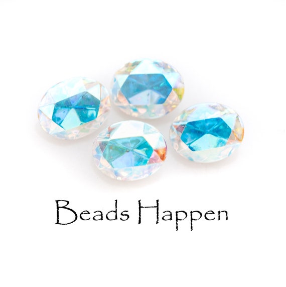 thumbnail image 2 of Vintage Crystal Clear Glass Octagon Connector Beads – 10x8mm, Unfoiled, Brass Accents (4 Pieces) 2 of 6