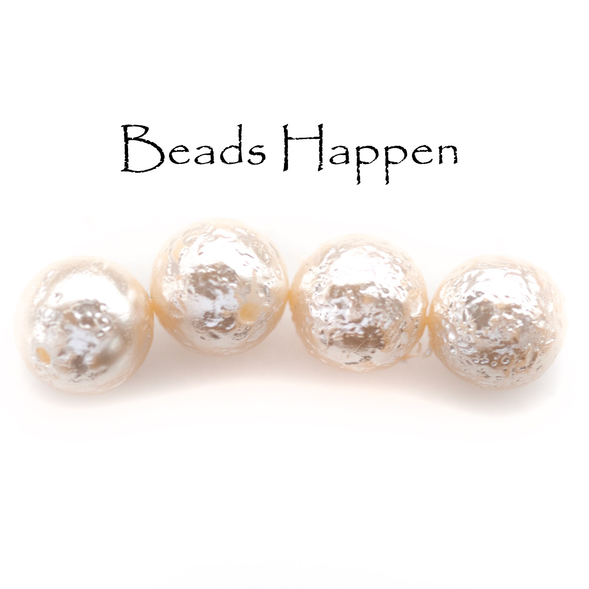 10mm Textured Bumpy Creamy Glass Pearls Pearl Beads From Czech Republic ...
