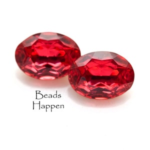 MORE IN STOCK! Vintage 18x13mm Dark Rose Oval Ovals Glass Stones, Foiled Point Backs, Czechoslovakia, Quantity 2