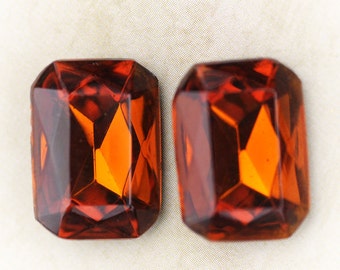 18x13mm Vintage Octagon Madeira Topas Facettierte Glasjuwelen, (Dr17-4-1-1) Menge 2