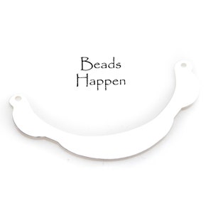 38x70mm Sterling Silver Plated Brass Necklace Blank with Scallops and Connector Holes, Pendant Blank Blanks, Quantity 1
