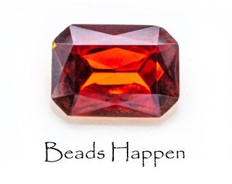 Gema joya de piedra de vidrio octágono de 25x18 mm, topacio de Madeira, octágonos de 25x18, naranja, cola, cantidad 1