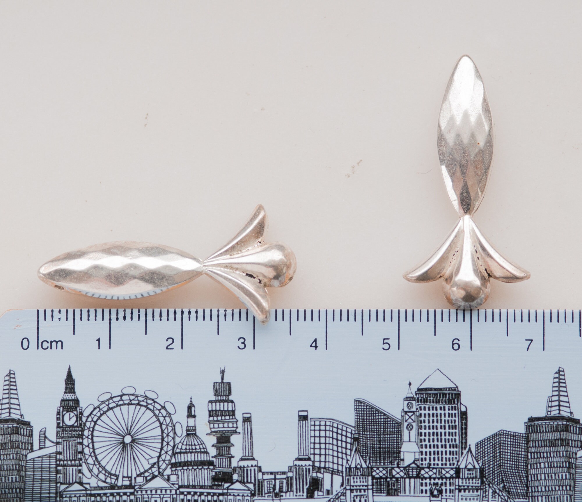 35 x 18 mm ヴィンテージ スターリング シルバー プラスチック