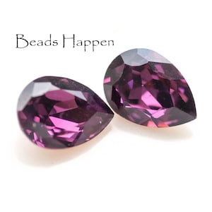 18 x 13 mm SWAROVSKI Amethyst Pear Crystals Rhinestones, 18x13 Gruszki, 18x13 Gruszki, Kamienie, Biżuteria, Artykuł 4320, Ilość 2