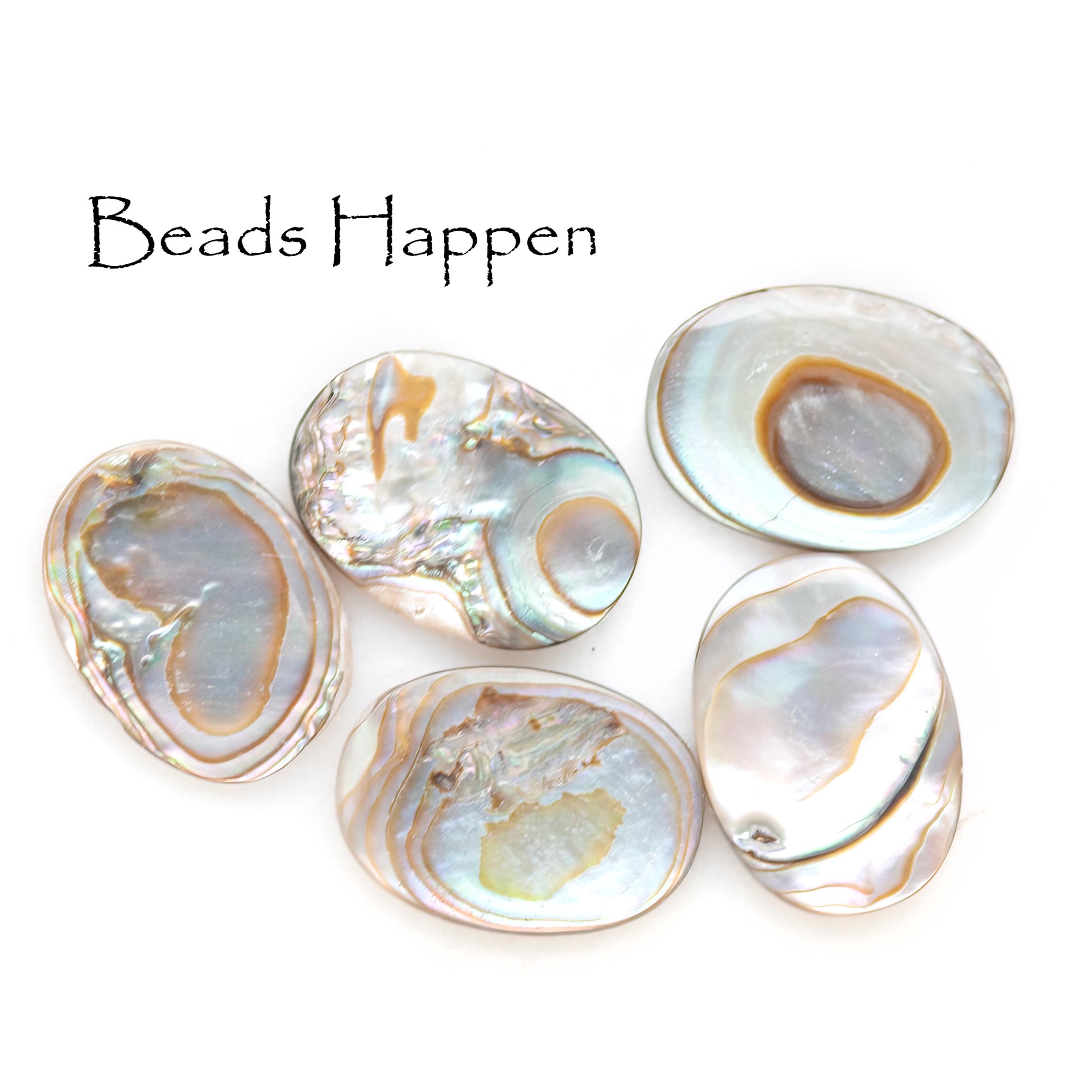 VINTAGE 18x13mm Oval Mostly Warm Toned (some Cooler) Abalone Shell ...