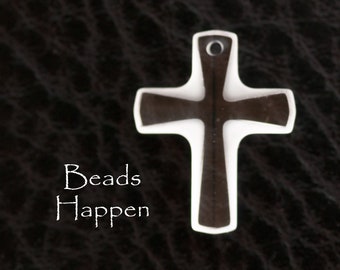 SWAROVSKI 20x16mm Clear Cross Pendant, Frosted Edges, Article 6860, Religious, Christian, Catholic, Dangles, Charms, Quantity 1
