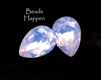 14x10mm Pear Rose Light Rose Opal Glass Jewels, Rose Pink Opal Pears, 14x10 Pears, Rose Rosewater Opal Opals, 14x10 Opal, Quantity 2