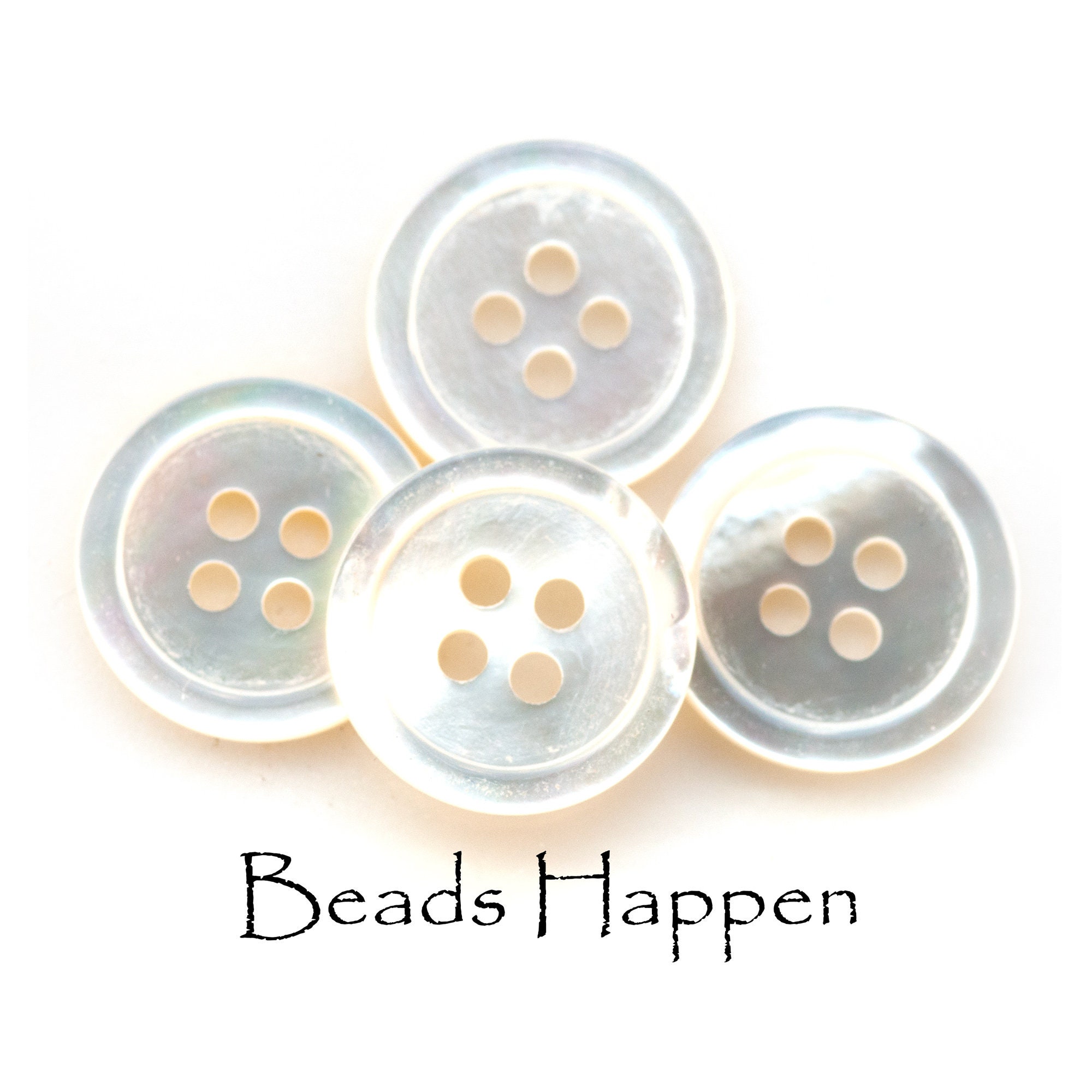 AjorCrafts® 40pcs 18 Crea White Pearlescent Galaxy Effect 2 Holes Sall Round Resin Sewing - View #3