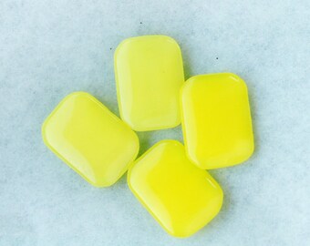 18x13mm Yellow Moonstone Octagon Glass Jewels Gems Stones, Unfoiled, Quantity 4