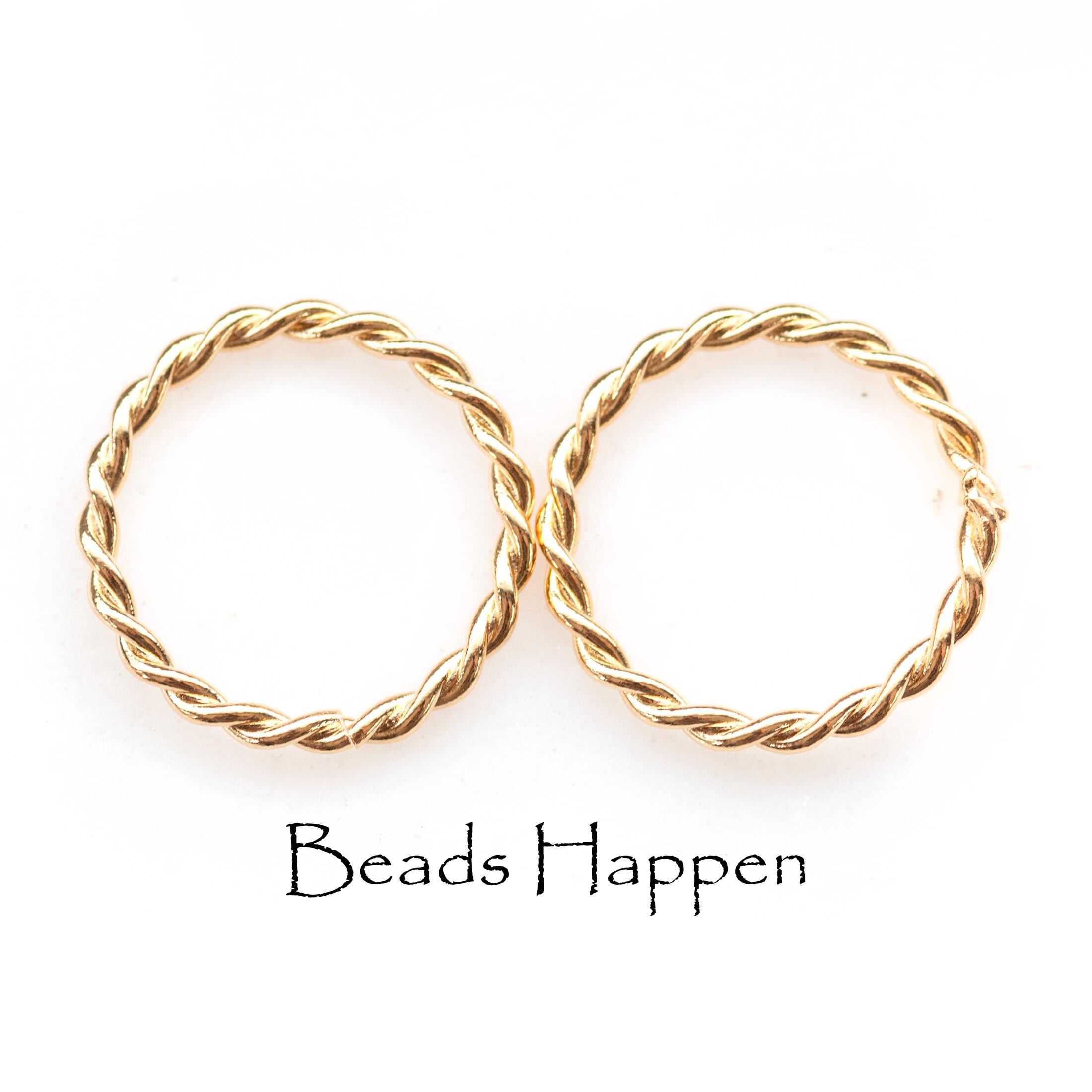Hoop Style Rings 20mm Twisted Metal Hoops With Gold Plating, Rings, Round Hoops ...
