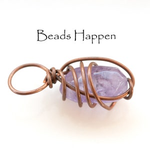 40mm Amethyst Wire Wrapped Pendants, Purple, Brass Wire, Natural Stone, Earthy, Necklace Pendant, Amethyst Quartz, Quantity 1