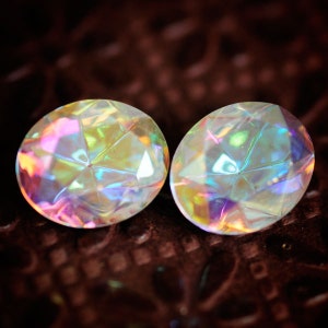 12x10mm Oval SWAROVSKI Crystals, 4130/2, 12x10 ovals, Crystal AB, foiled backs, 12x10 Ovals, Quantity 2