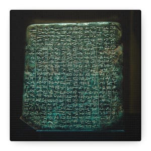 古代エメラルドタブレットのキャンバスアート：歴史的な文字の壁装飾