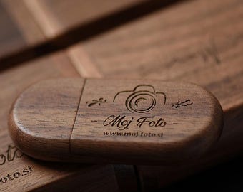 Chiavetta USB 16 GB Legno Naturale Personalizzato come desideri. Confezione Unità (4