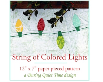 String of Colored Lights Paper Pieced Pattern