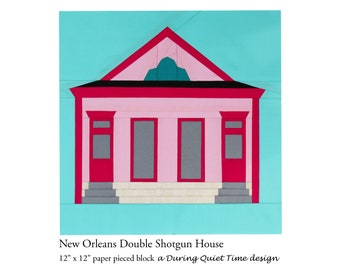 New Orleans Double Shotgun House Paper Pieced Pattern