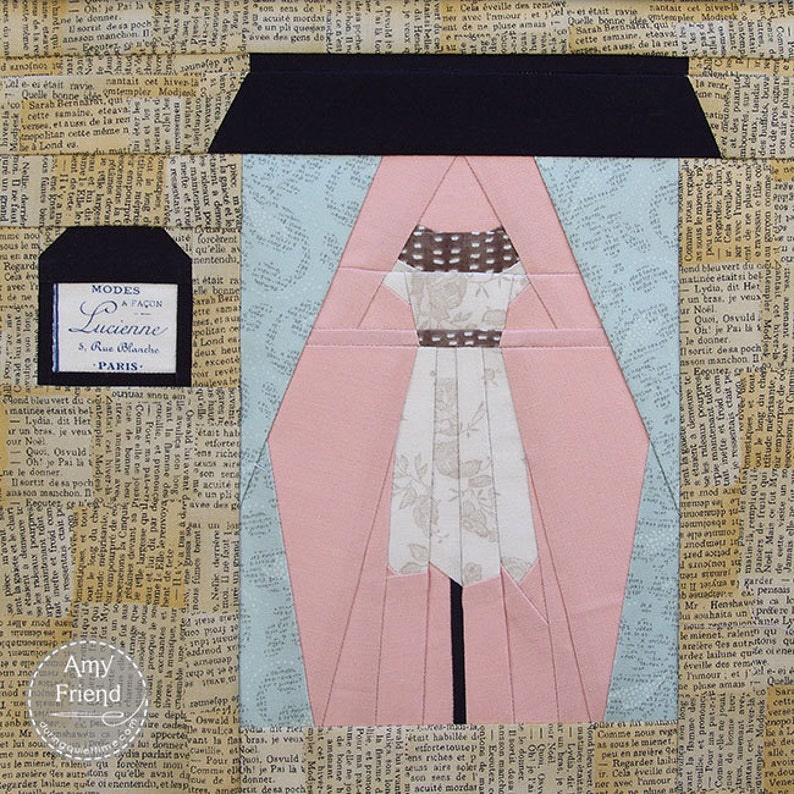 Parisian Dress Shop Window Paper Pieced Pattern image 4