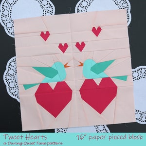 Tweet Hearts Paper Pieced Pattern