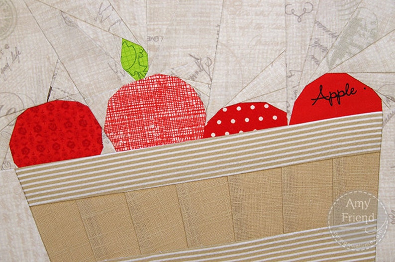 Bushel Basket of Apples Paper Pieced Pattern Etsy