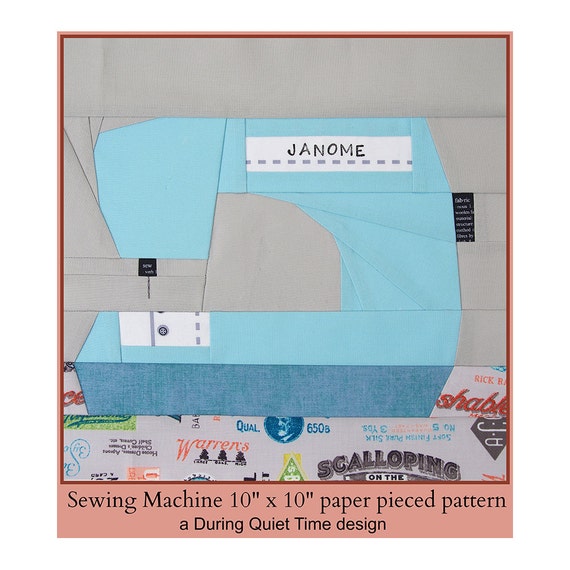Sewing Machine Paper Pieced Pattern Etsy Sewing machine pattern notions paper happy summer piecing originally sew includes along designed ago version years