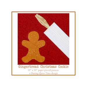 Gingerbread Christmas Cookie Paper Pieced Pattern