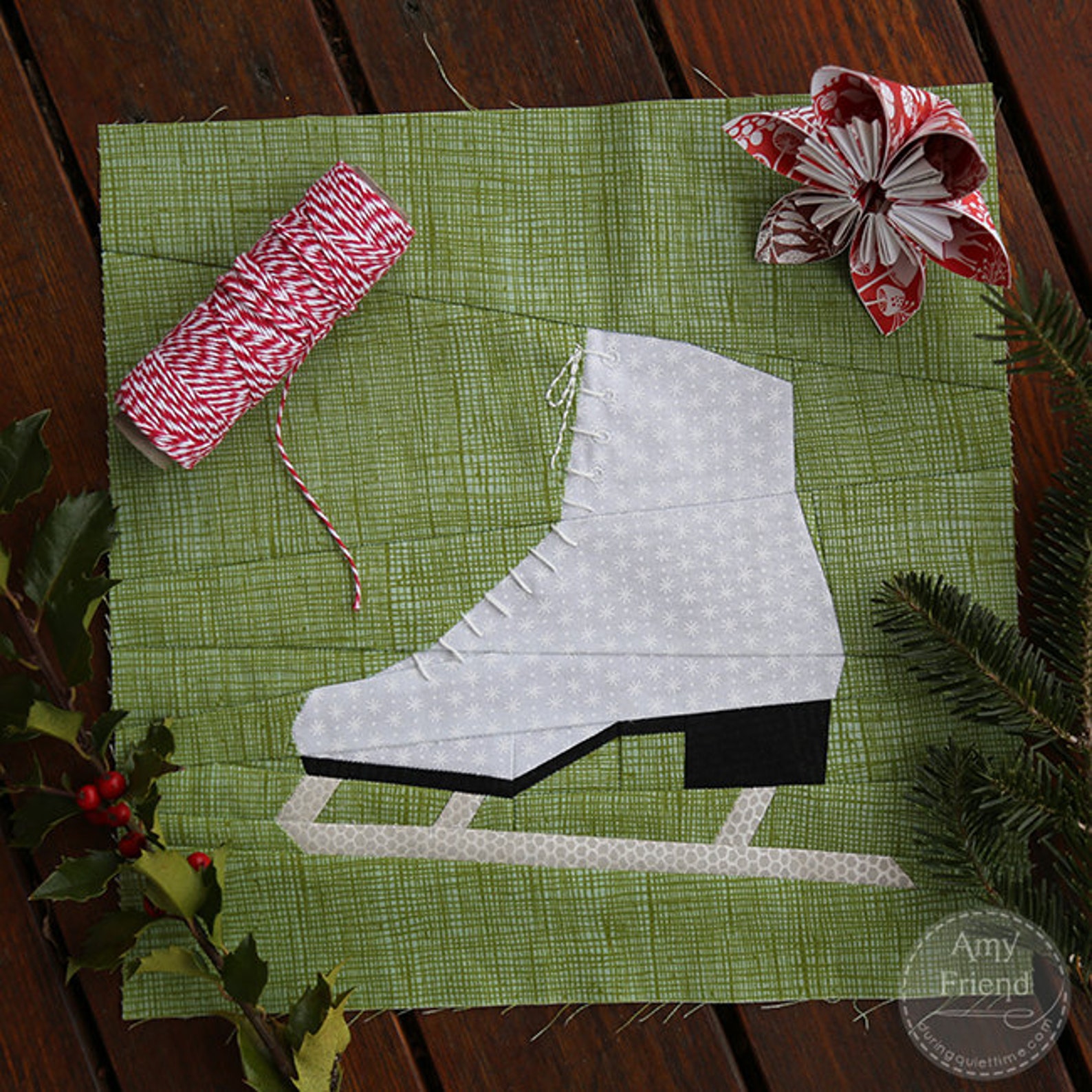 Ice Skate Paper Pieced Pattern Etsy