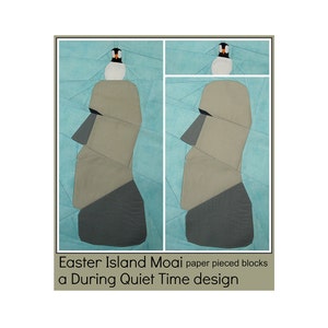 Osterinsel Moai Papier gefädelt Muster