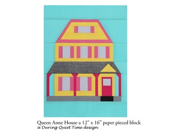 Queen Anne House Paper Pieced Pattern