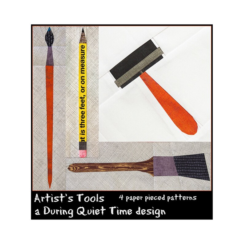 Artist's Tools Paper Pieced Pattern Set - Etsy