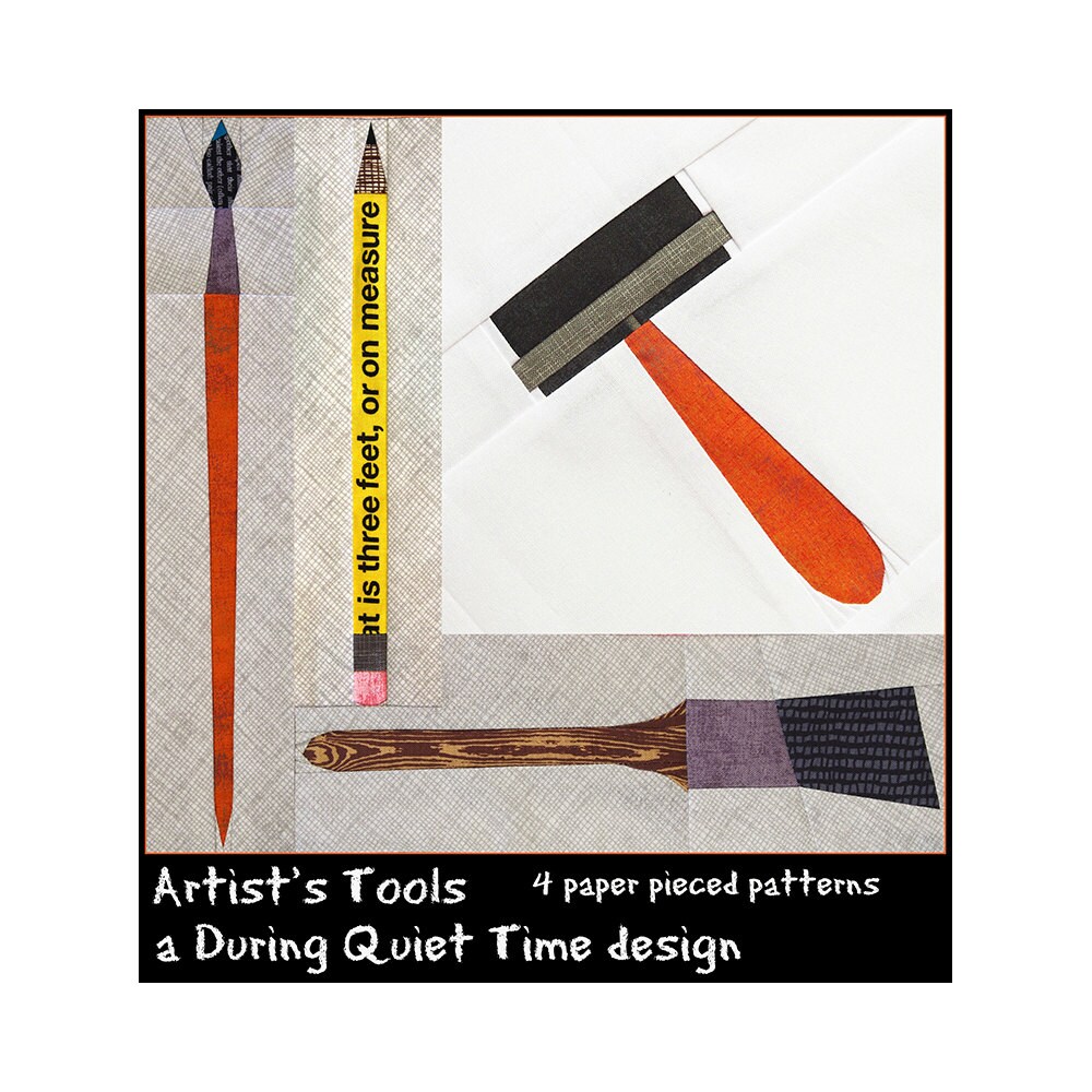 Artist Tools Pattern Artist's Tools Paper Pieced Pattern Set - Etsy