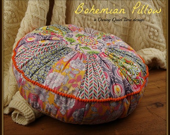 Bohemian Circular Pillow and Bonus Pincushion Pattern