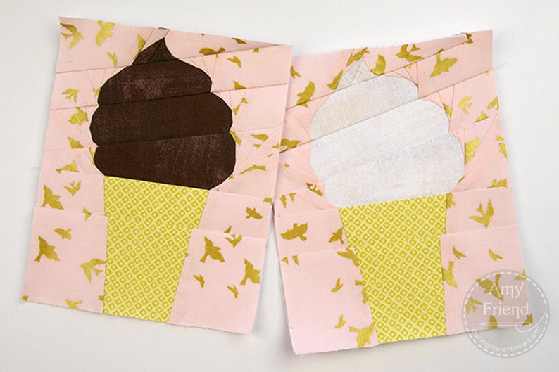 Soft Serve Ice Cream Cone Paper Pieced Pattern image 3