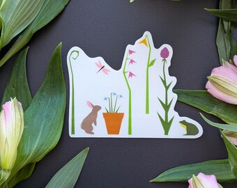 Blütenblatt + Stängel Blume Garten Quilt Aufkleber