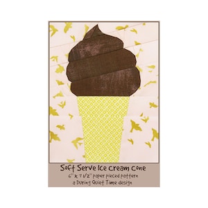 Soft Serve Ice Cream Cone Paper Pieced Pattern image 1