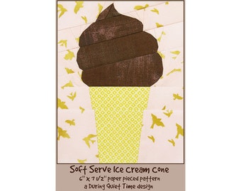 Soft Serve Ice Cream Cone Paper Pieced Pattern