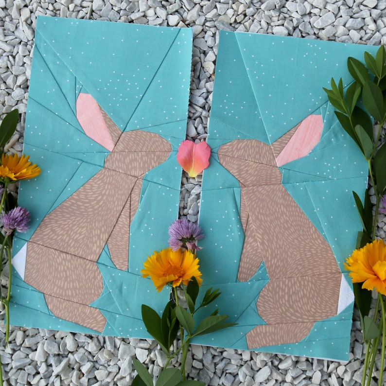 Paper Pieced Rabbit Pattern Garden Bunny Paper Pieced Pattern - Etsy