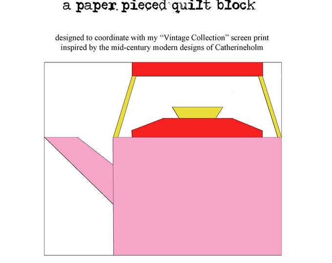 Vintage Collection Tea Kettle Paper Pieced Quiltblock Pattern Etsy