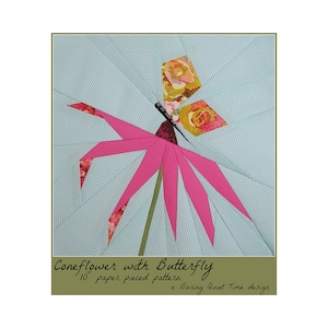 Coneflower with Butterfly Paper Pieced Pattern